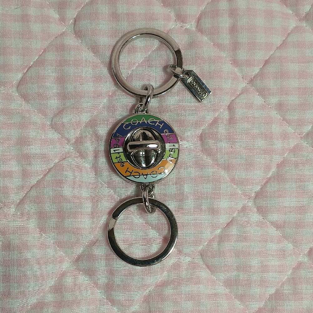 Coach Multicolored Key Fob / Keychain / Bag Charm